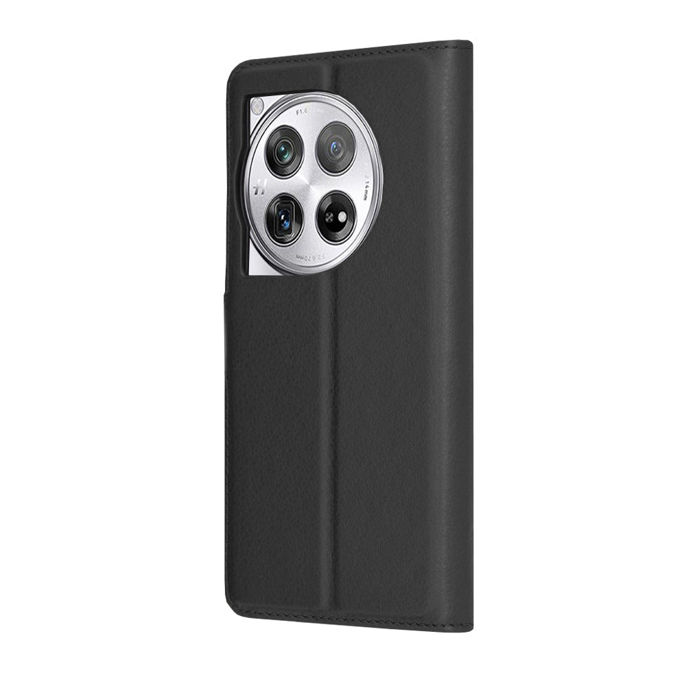 Ovitek za OnePlus 12, Techsuit, usnjeni folio, črn