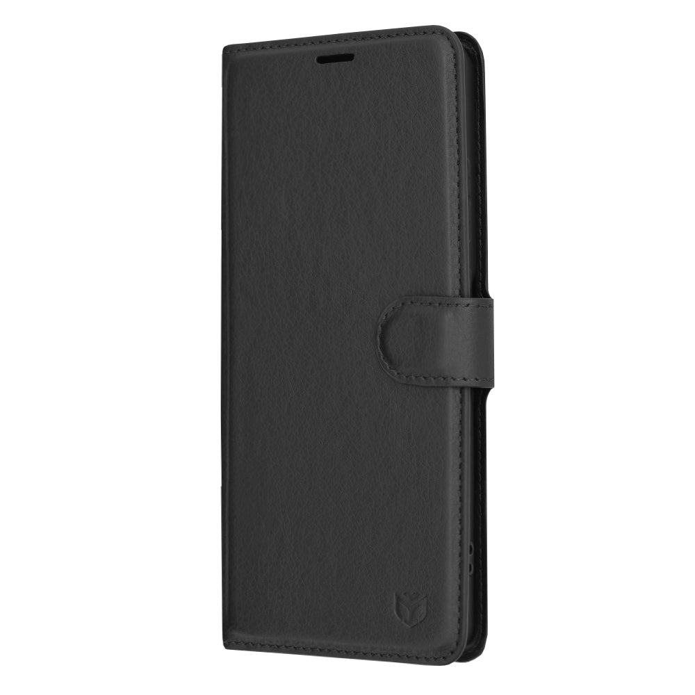 Ovitek za OnePlus 12R, Techsuit, usnjen folio, črn
