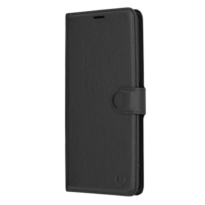 Ovitek za OnePlus 12R, Techsuit, usnjen folio, črn