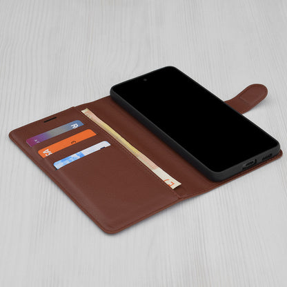 Ovitek za OnePlus 13R, Techsuit, usnjeni folio, rjav