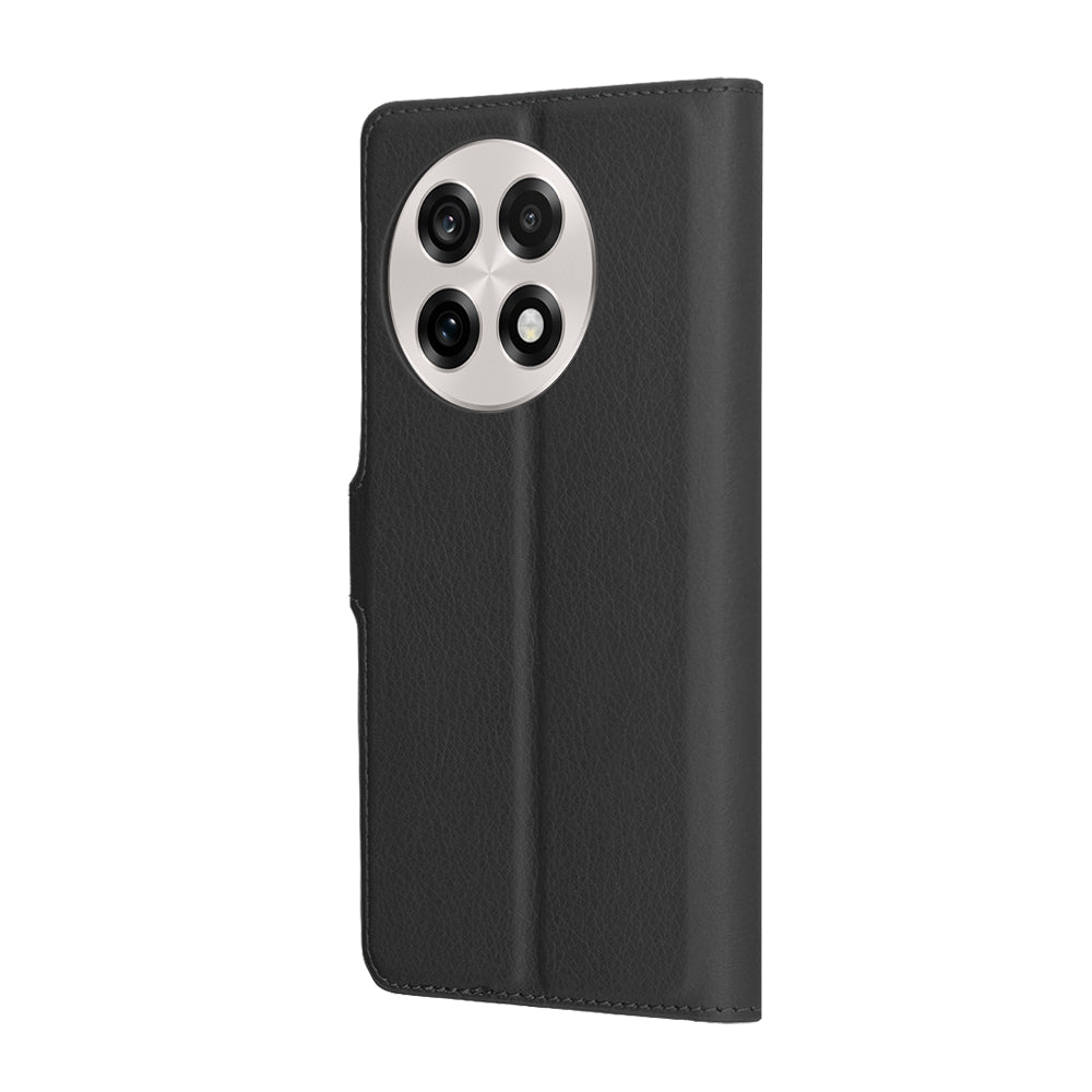 Ovitek za OnePlus 13R, Techsuit, usnjeni folio, črn