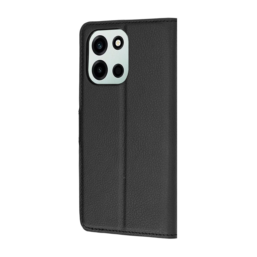 Ovitek za OnePlus Nord 6, Techsuit, usnjen folio, črn