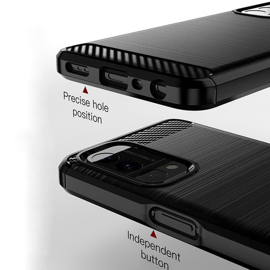 Ovitek za OnePlus Nord N200 5G / Oppo A74 5G / A54 5G, Techsuit, Karbon, Črn