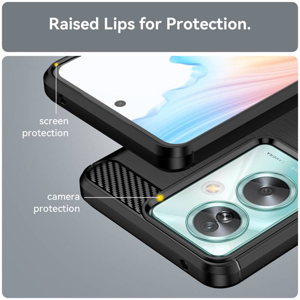 Ovitek za OnePlus Nord N30 SE / Oppo A79, Techsuit, Karbon, Črn