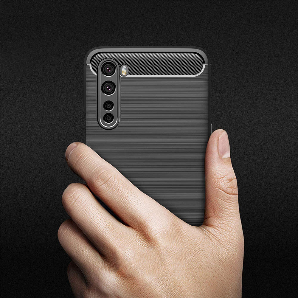 Ovitek za OnePlus Nord, Techsuit, ogljik, črn