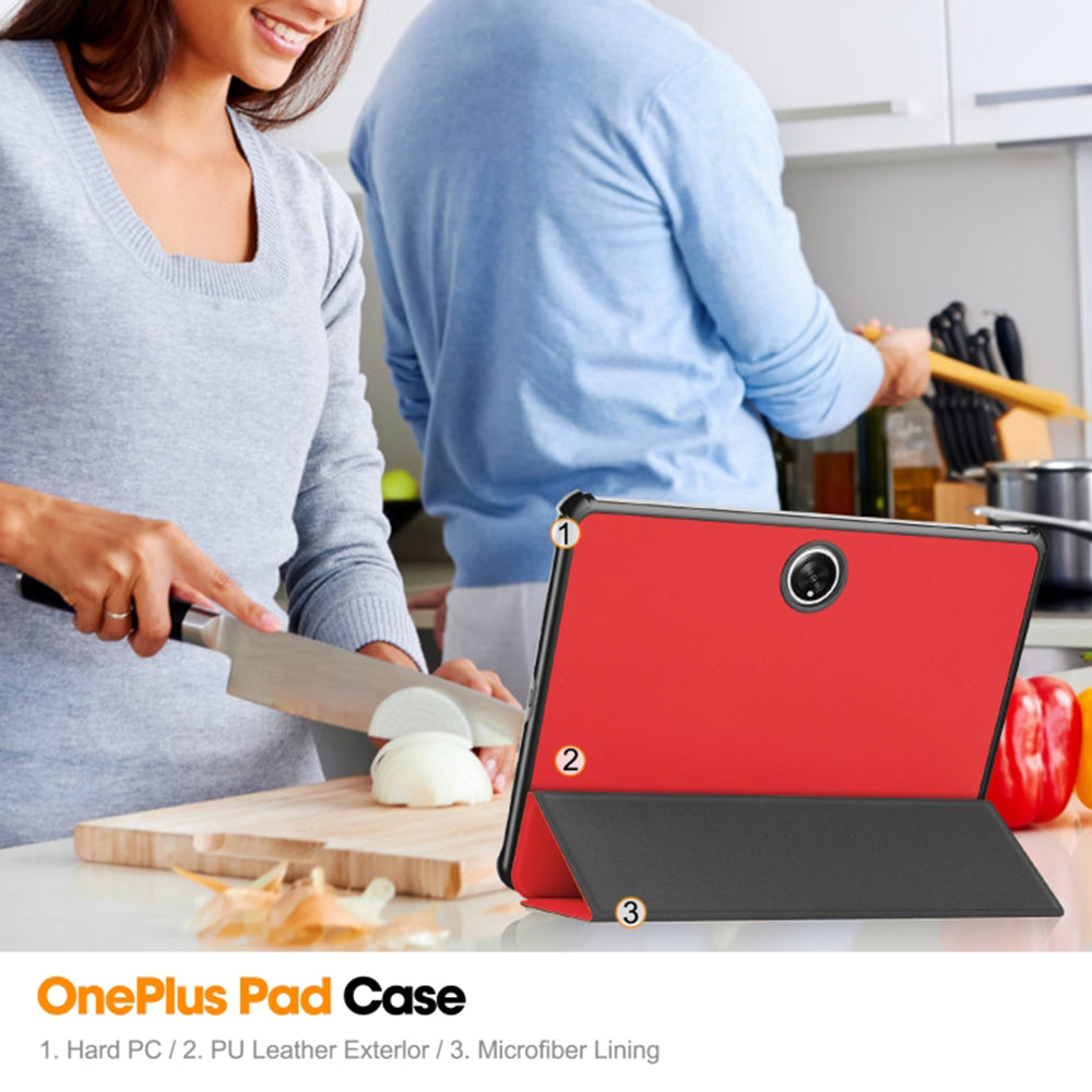 Ovitek za OnePlus Pad, Techsuit, FoldPro, Rdeč