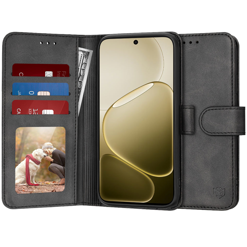 Ovitek za Oppo A6 4G, Techsuit, Diary Book, Črn