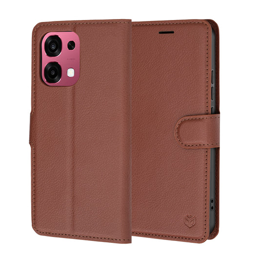 Ovitek za Oppo A6 Pro 5G / A6 Pro 4G, Techsuit, usnjen folio, rjav