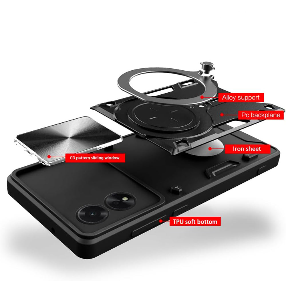 Ovitek za Oppo A60, Techsuit, CamGuard Pro, Rdeč