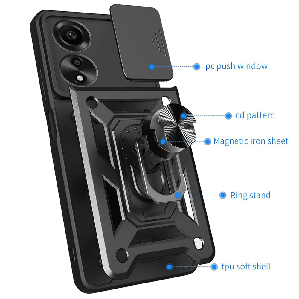Ovitek za Oppo A60, Techsuit, CamShield, Črn