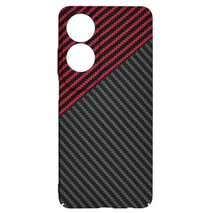 Ovitek za Oppo A60, Techsuit, Carbonite FiberShell, Črno Rdeč