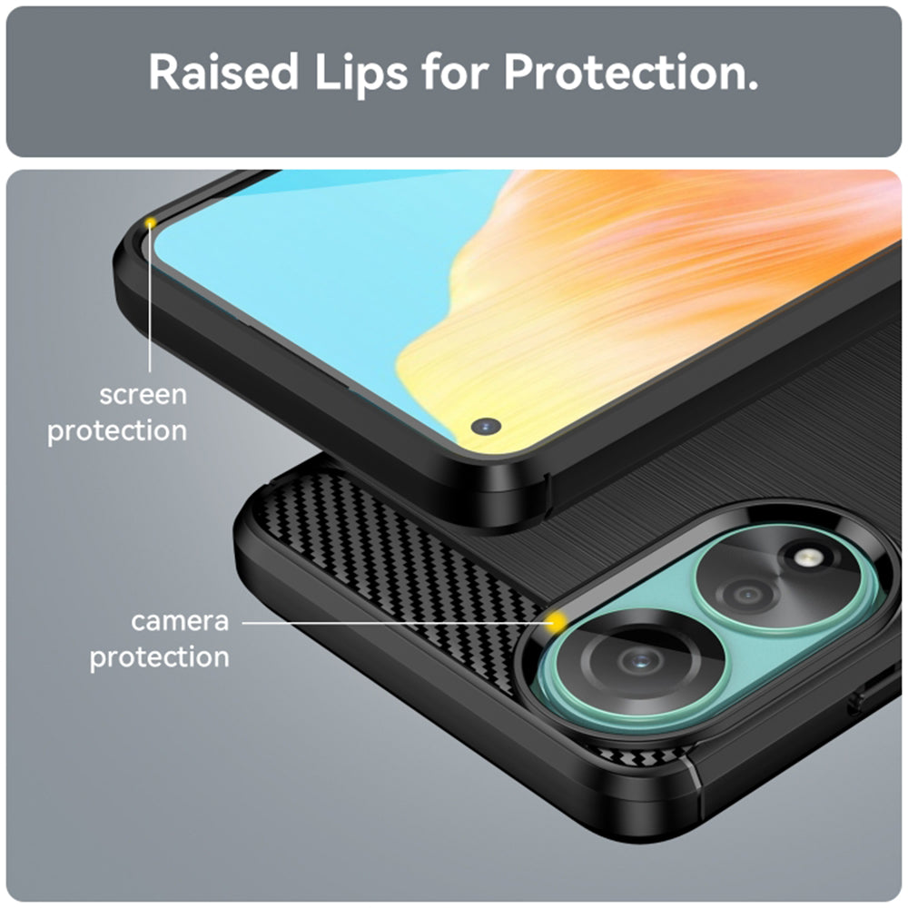 Ovitek za Oppo A78 4G, Techsuit, Karbon, Črn