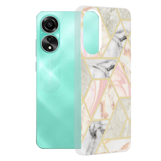 Ovitek za Oppo A78 4G, Techsuit, Marmor, Roza