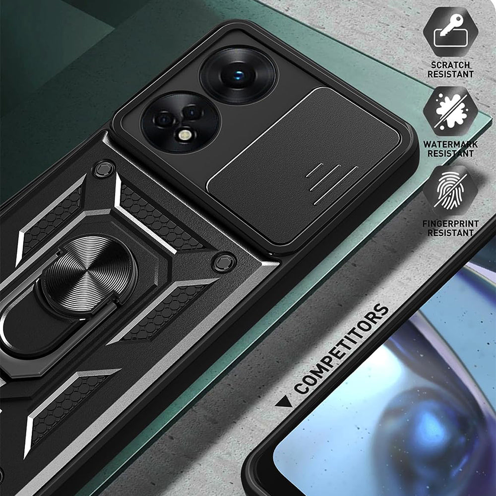 Ovitek za Oppo A98, Techsuit, CamShield, črn
