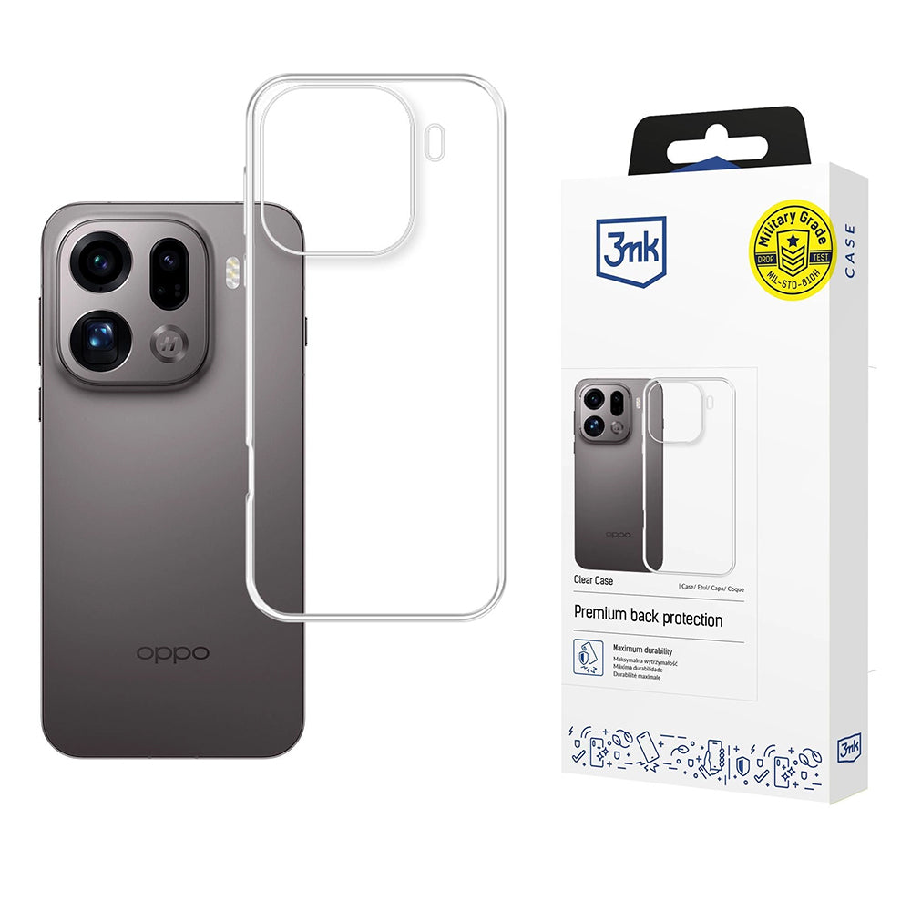Ovitek za Oppo Find X9 Pro, 3MK, Prozoren, Jasnost