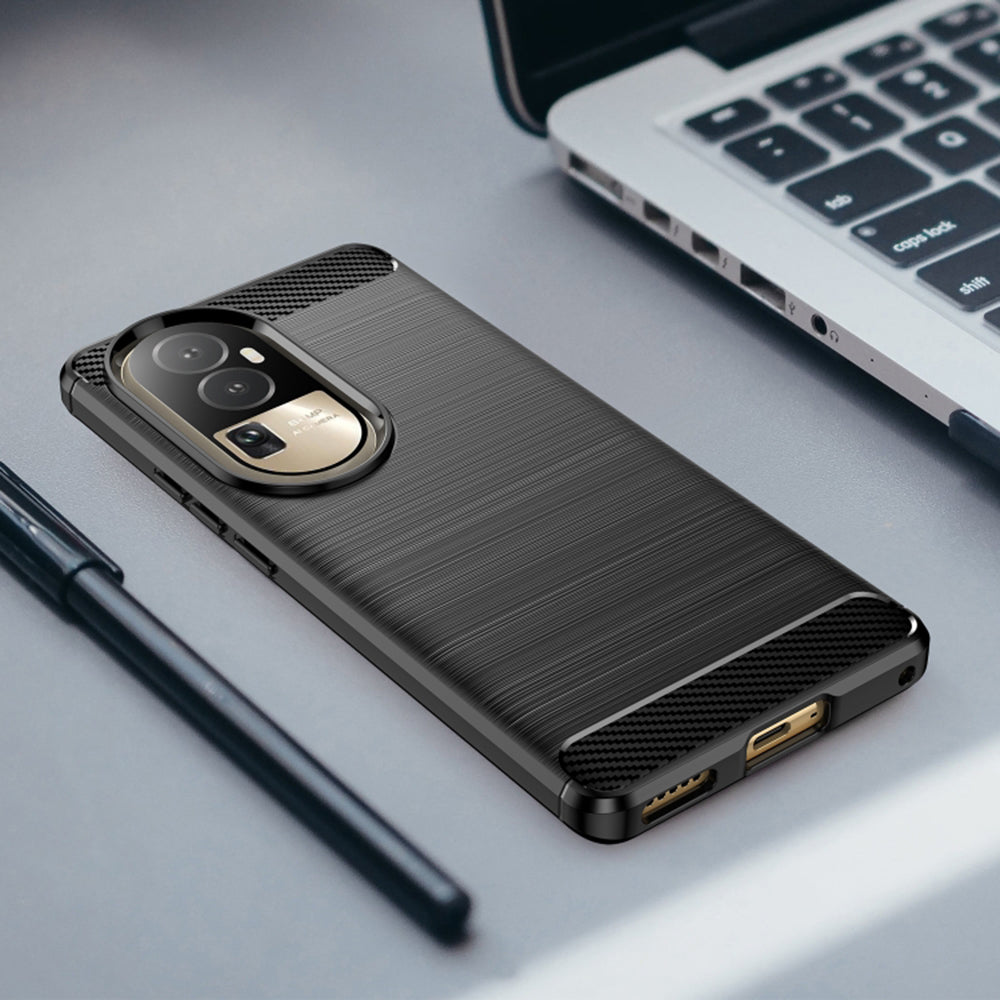 Ovitek za Oppo Reno10 / Reno10 Pro, Techsuit, Karbon, Črn