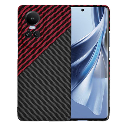 Ovitek za Oppo Reno10 / Reno10 Pro, Techsuit, Carbonite FiberShell, Črno Rdeč