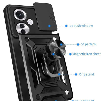 Ovitek za Oppo Reno11 F, Techsuit, CamShield, Črn