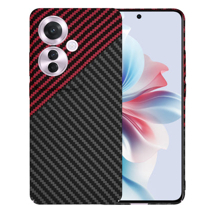 Ovitek za Oppo Reno11 F, Techsuit, Carbonite FiberShell, Črno Rdeč