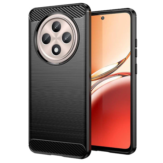 Ovitek za Oppo Reno12 FS 5G / Reno12 FS 4G / Reno12 F 4G / Reno12 F, Techsuit, Karbon, Črn