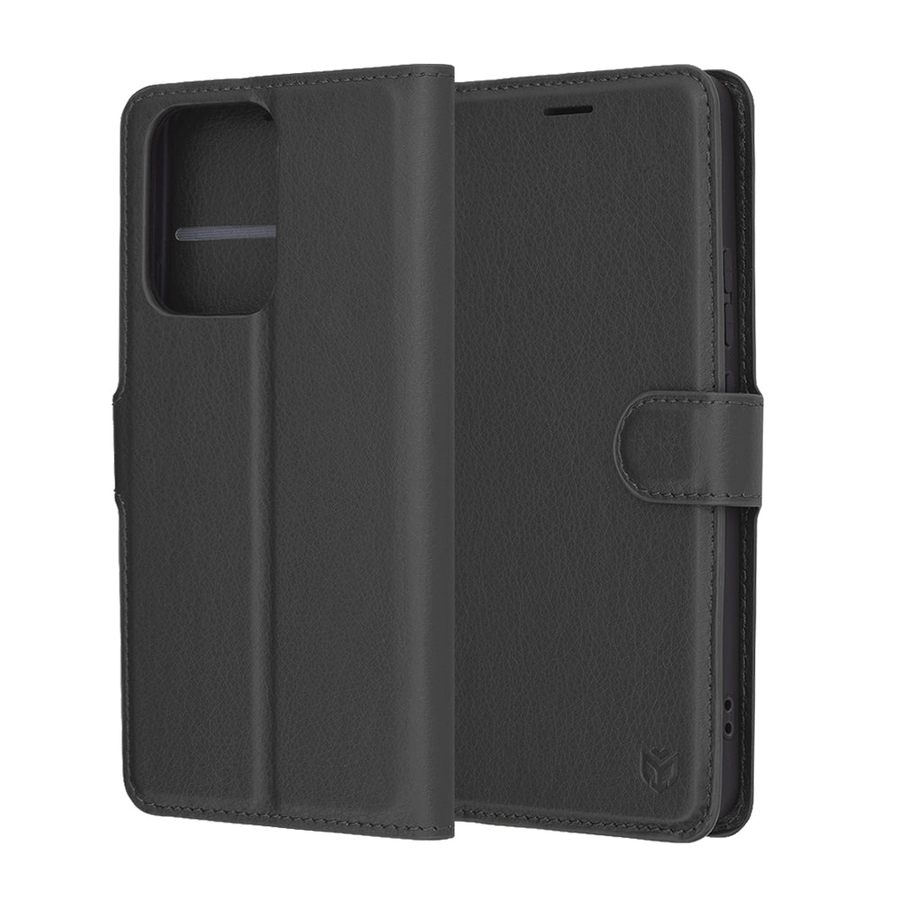 Ovitek za Oppo Reno13 FS 5G / Reno13 F 4G / Reno13 F, Techsuit, usnjen folio, črn