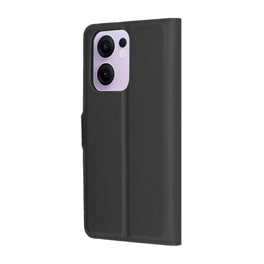 Ovitek za Oppo Reno13 FS 5G / Reno13 F 4G / Reno13 F, Techsuit, usnjen folio, črn
