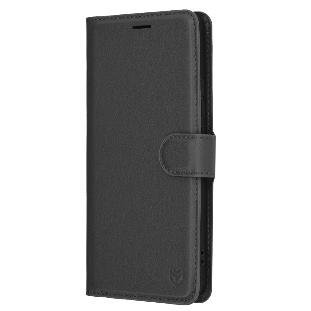 Ovitek za Oppo Reno13 FS 5G / Reno13 F 4G / Reno13 F, Techsuit, usnjen folio, črn
