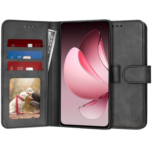 Ovitek za Oppo Reno13 FS 5G / Reno13 F 4G / Reno13 F, Techsuit, Diary Book, črn