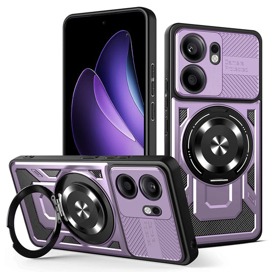 Ovitek za Oppo Reno13 FS 5G / Reno13 F 4G / Reno13 F, Techsuit, RuggedCam, Vijoličen