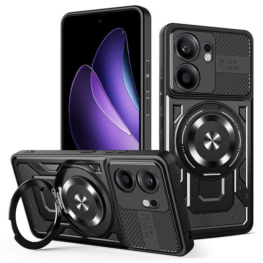 Ovitek za Oppo Reno13 FS 5G / Reno13 F 4G / Reno13 F, Techsuit, RuggedCam, Črn