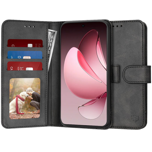 Ovitek za Oppo Reno13 Pro, Techsuit, Diary Book, Črn