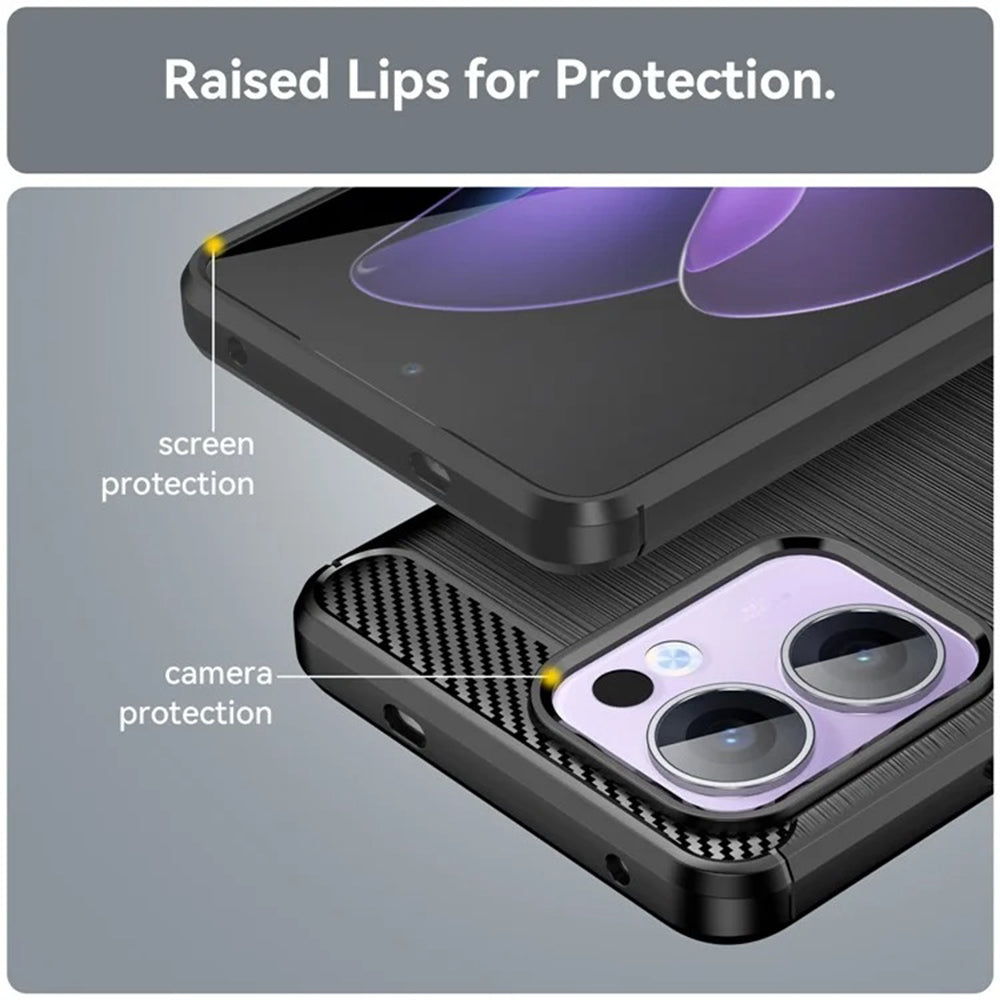 Ovitek za Oppo Reno13, Techsuit, ogljik, črn