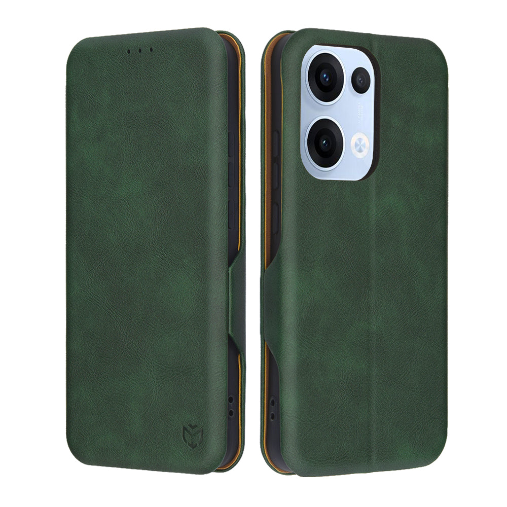 Ovitek za Oppo Reno13, Techsuit, Safe Wallet Plus, Zelen