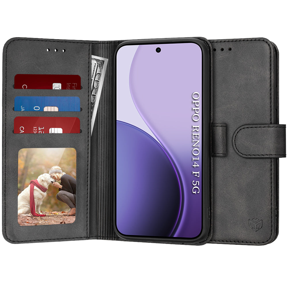 Ovitek za Oppo Reno14 FS 5G / Reno14 F, Techsuit, Diary Book, Črn