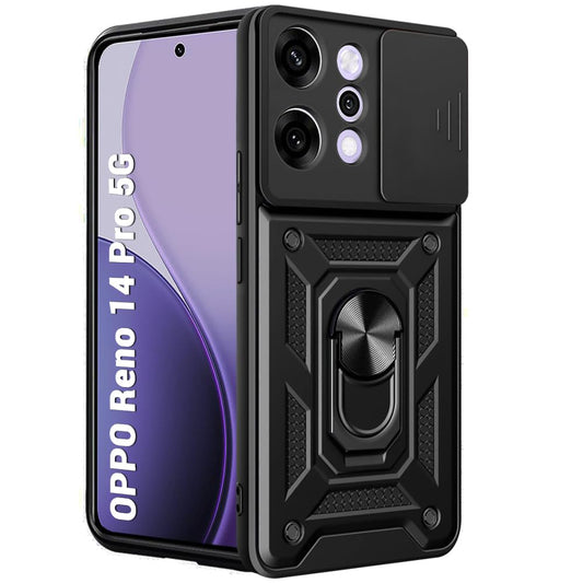 Ovitek za Oppo Reno14 Pro, Techsuit, CamShield, Črn