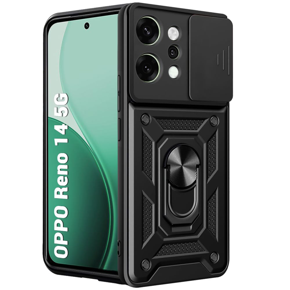 Ovitek za Oppo Reno14, Techsuit, CamShield, Črn