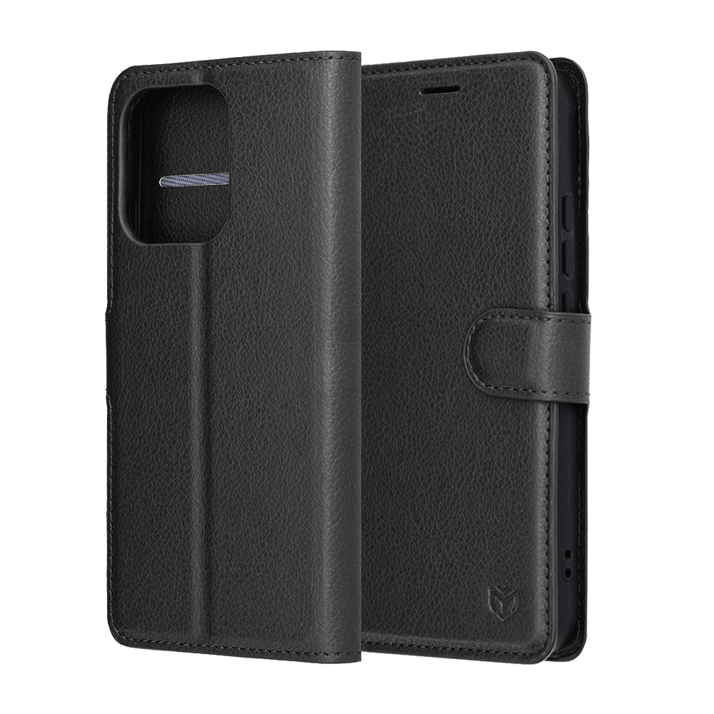 Ovitek za Oppo Reno14, Techsuit, Leather Folio, Črn