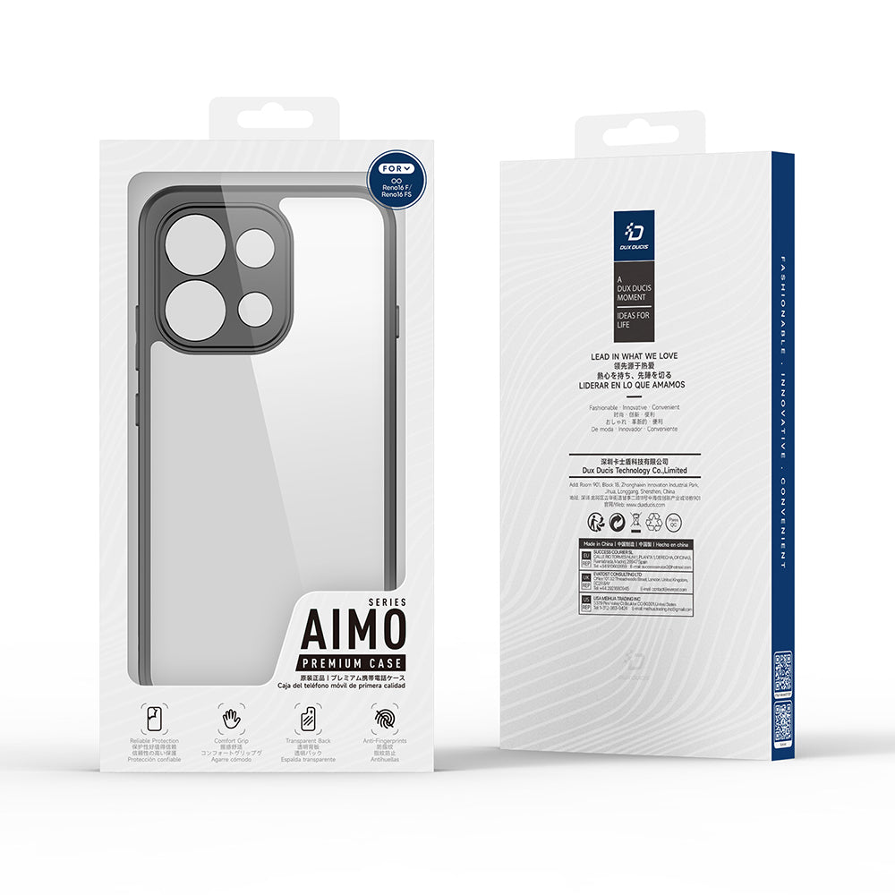 Ovitek za Oppo Reno16 F / Reno16 FS, DUX DUCIS, Aimo, Črn
