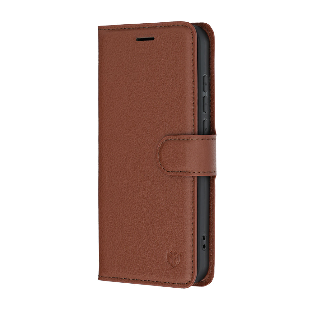 Case for Oppo Reno16 Pro, Techsuit, Leather Folio, Brown