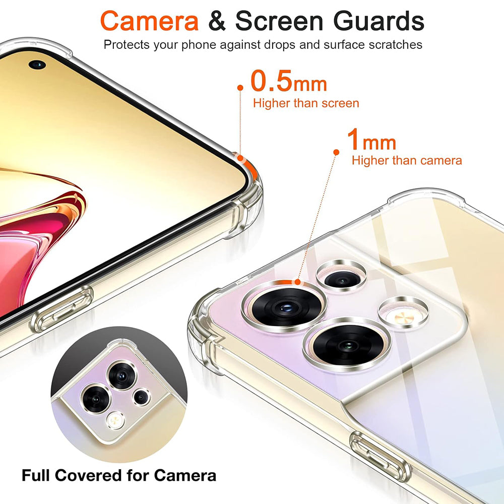 Ovitek za Oppo Reno8, Techsuit, Proti udarcem Prozoren, Prosojen
