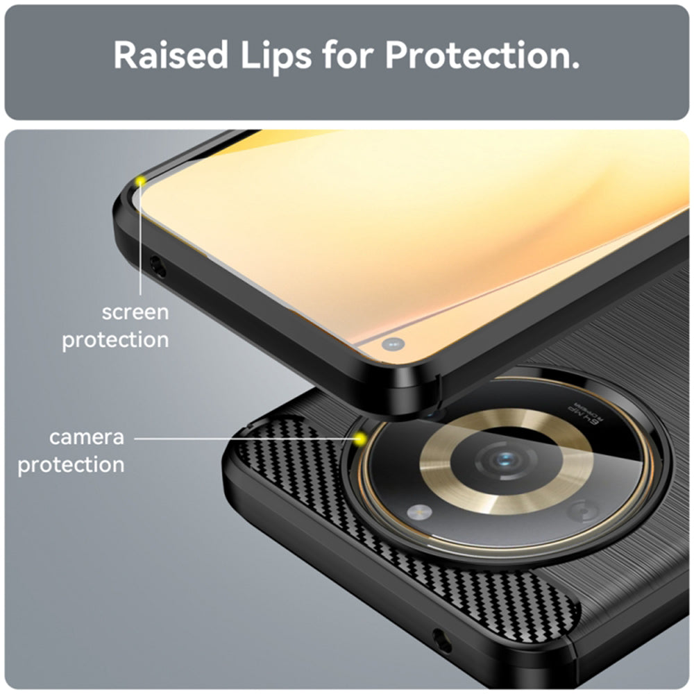 Ovitek za Realme 11 4G, Techsuit, Karbon, Črn