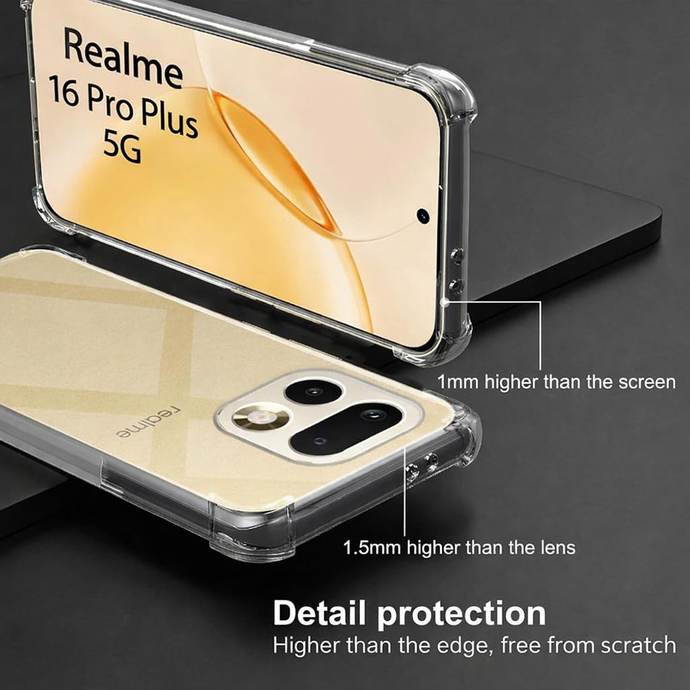 Ovitek za Realme 16 Pro+, Techsuit, Shockproof Clear, Prozoren