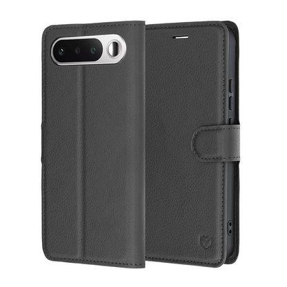 Ovitek za Realme 16, Techsuit, usnjeni folio, črn