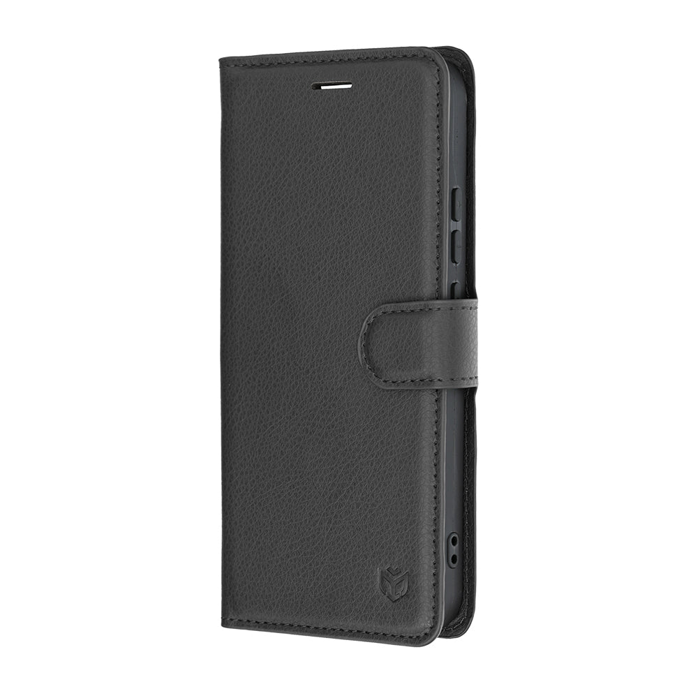 Ovitek za Realme 16, Techsuit, usnjeni folio, črn