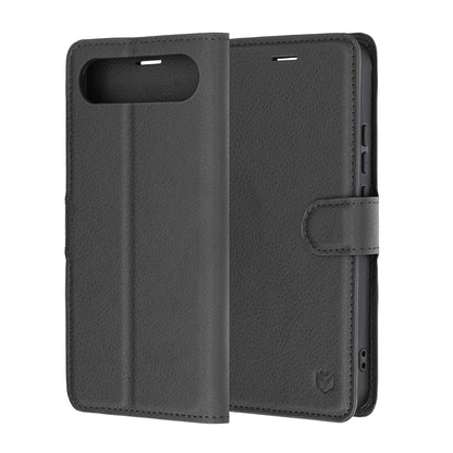Ovitek za Realme 16, Techsuit, usnjeni folio, črn