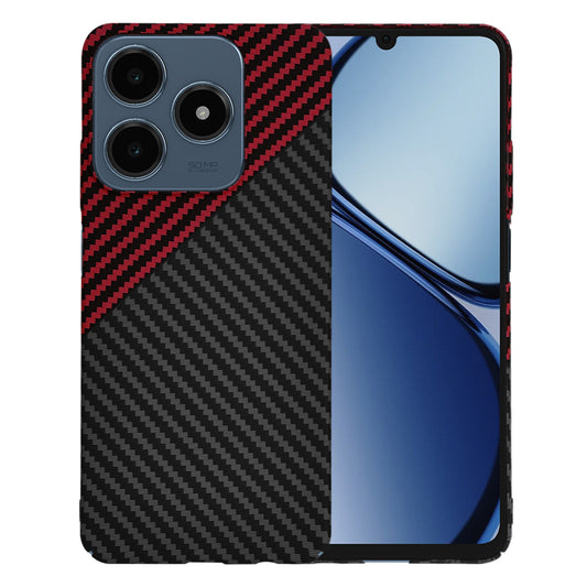 Case for Realme C63 / C61, Techsuit, Carbonite FiberShell, Black Red