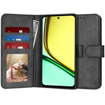 Ovitek za Realme C67 4G, Techsuit, Diary Book, Črn