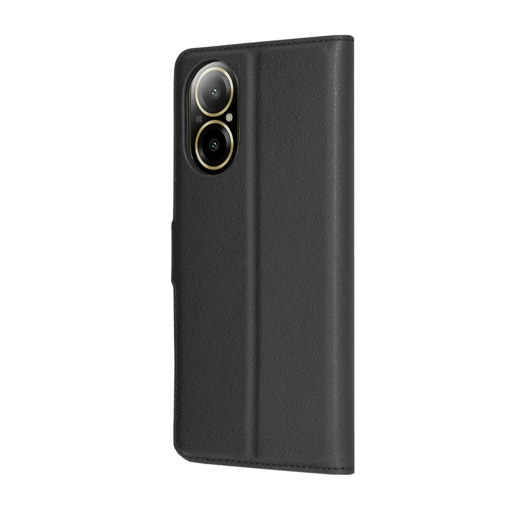 Ovitek za Realme C67 4G, Techsuit, usnjeni folio, črn