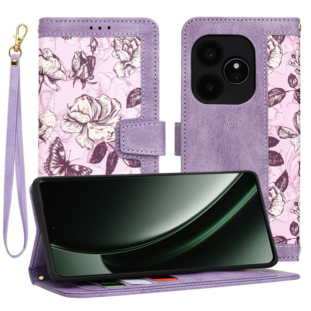 Ovitek za Realme GT 6T / GT 6, Techsuit, FlipCraft, vijoličen