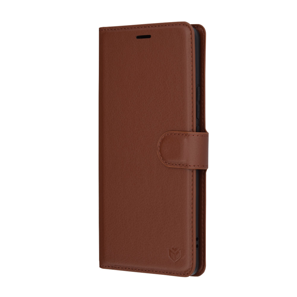 Ovitek za Realme GT 6T / GT 6, Techsuit, usnjeni folio, rjav